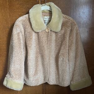 vintage newport news cropped faux fur coat